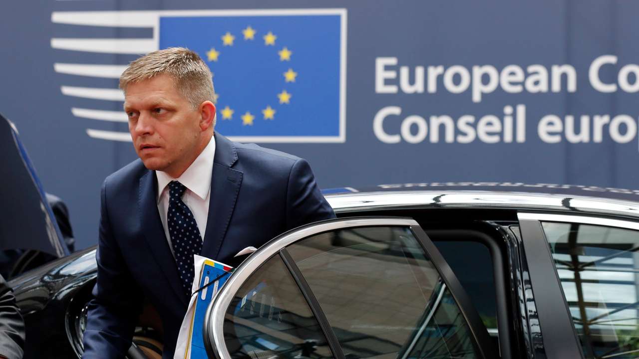 Slovakia's PM Fico arrives at the EU Summit in Brussels