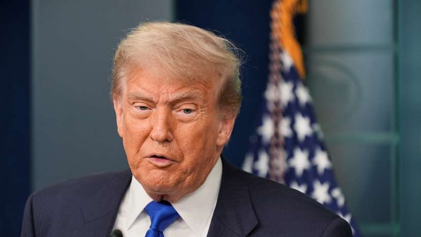 U.S. President Trump speaks to the media at the White House in Washington