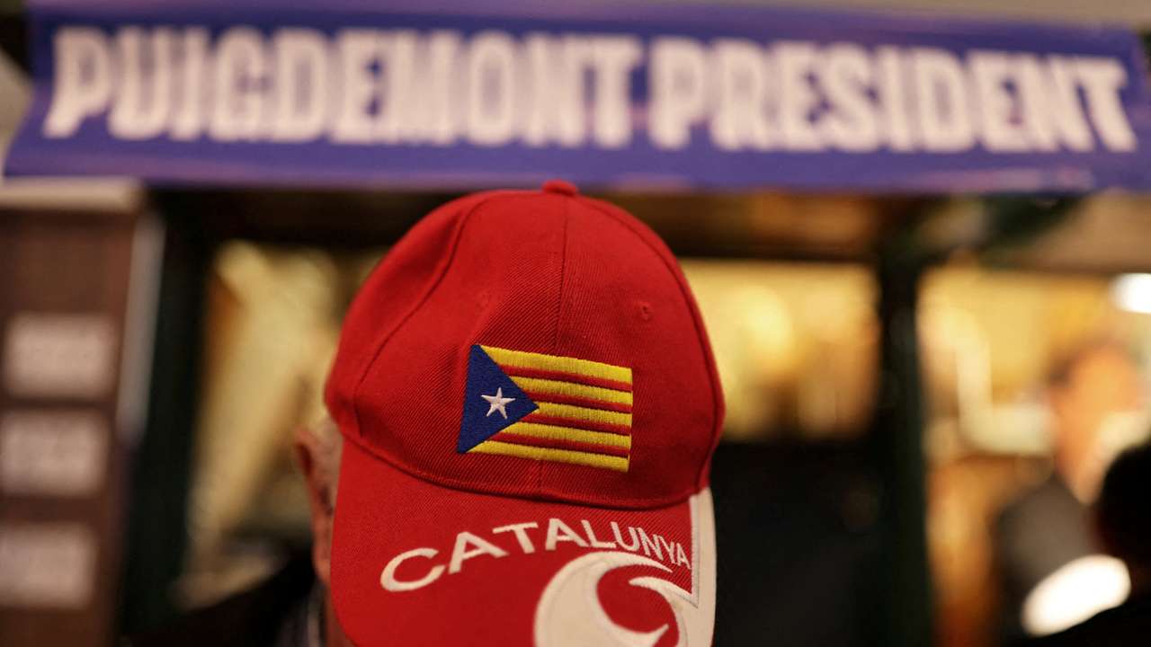 FILE PHOTO: Facing Spanish arrest warrant, Catalan politician campaigns from France