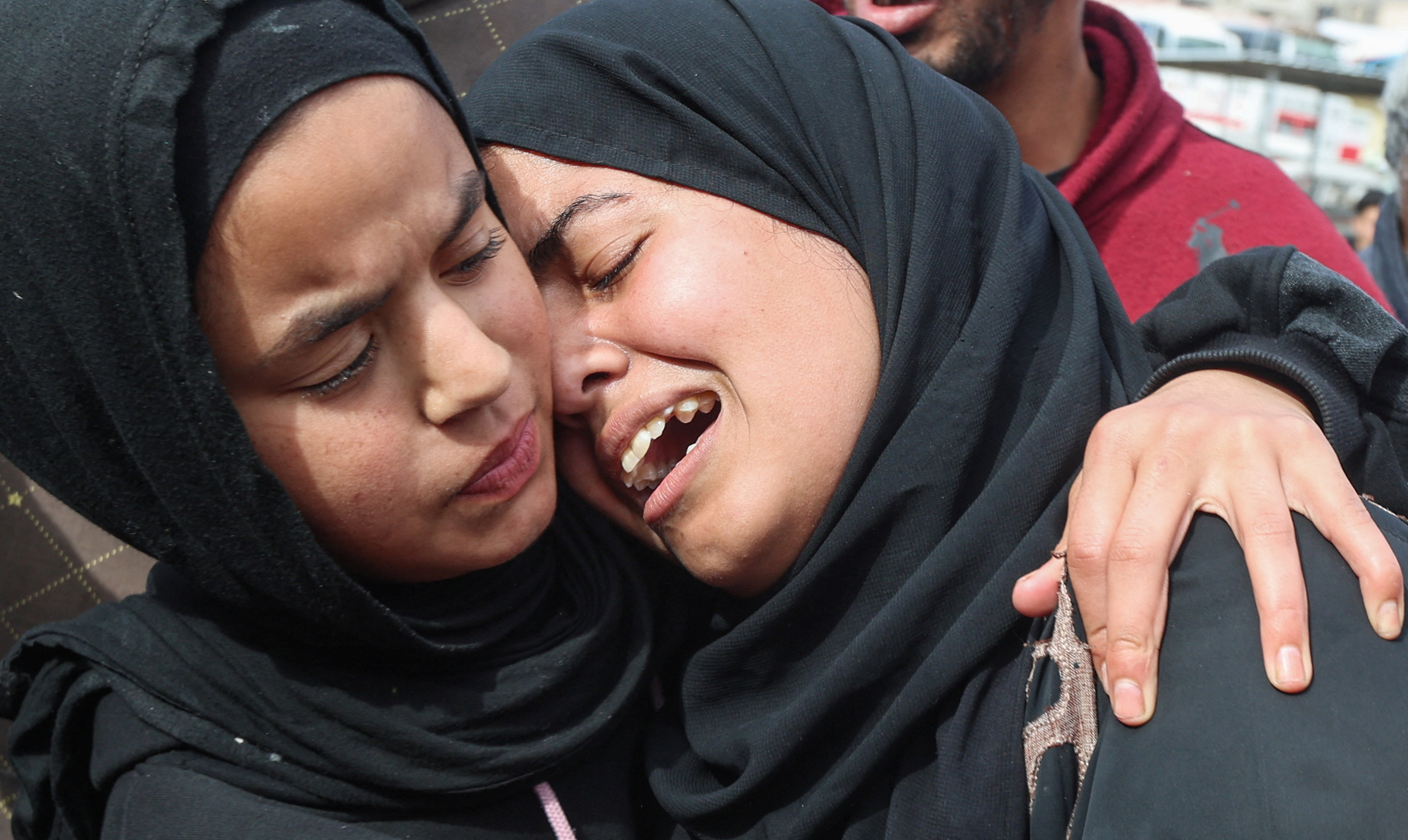 Funeral of Palestinians who were killed by Israeli gunfire,according to medics, in Khan Younis