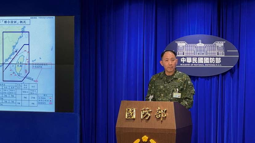Taiwan Defence Ministry press conference in Taipei