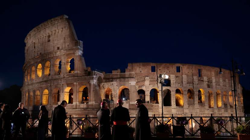 Via Crucis (Way of the Cross) procession during Good Friday celebrations, in Rome