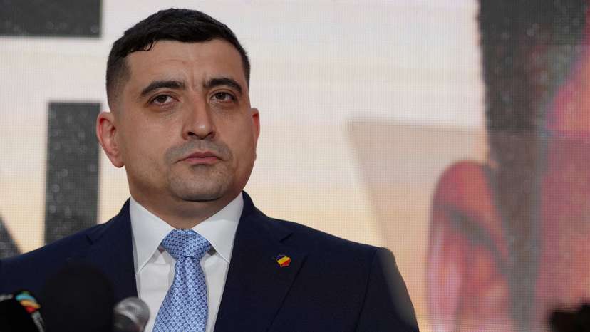 FILE PHOTO: Romania's AUR party leader Simion submits candidacy for presidential election, in Bucharest