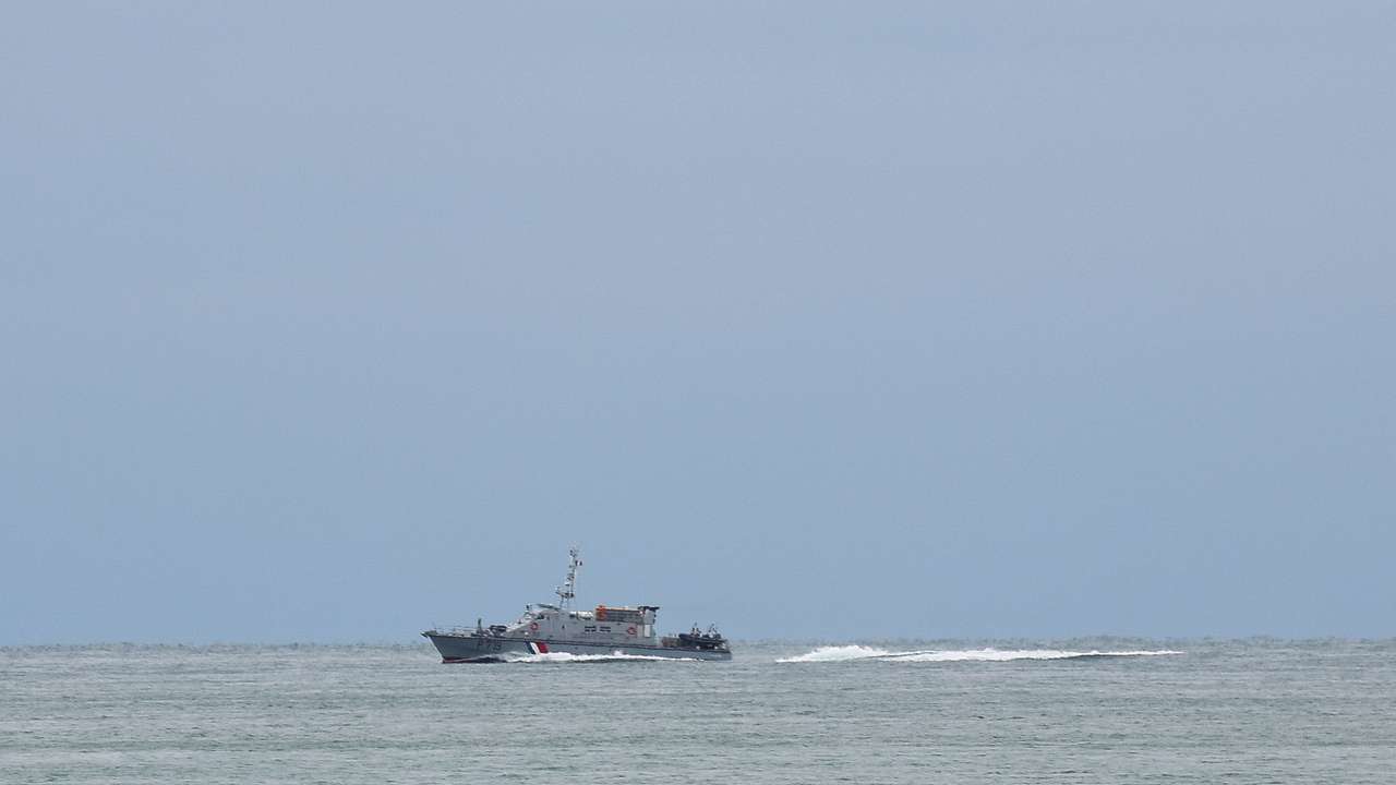 A rescue boat is seen in Audresselles