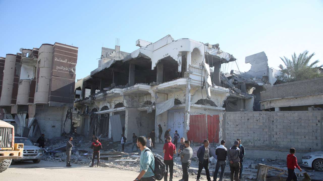 FILE PHOTO: Aftermath of an Israeli strike in Khan Younis