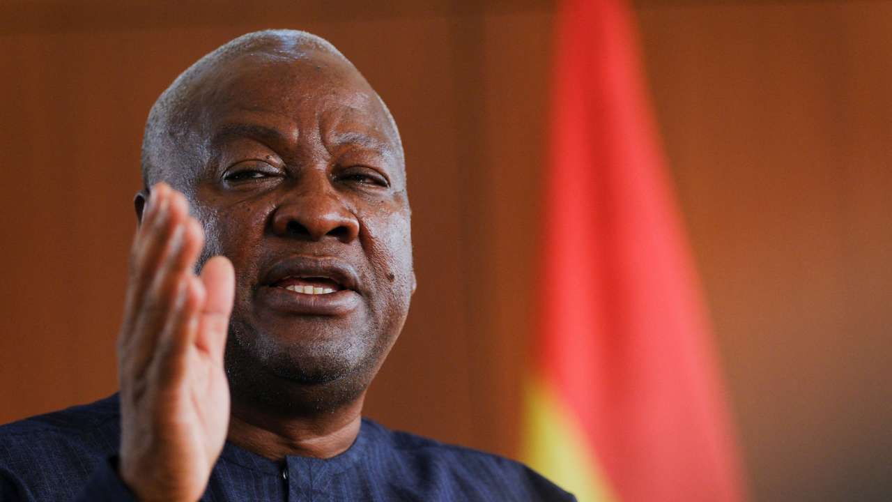 FILE PHOTO: Ghana's President-elect John Dramani Mahama, speaks with Reuters in Accra