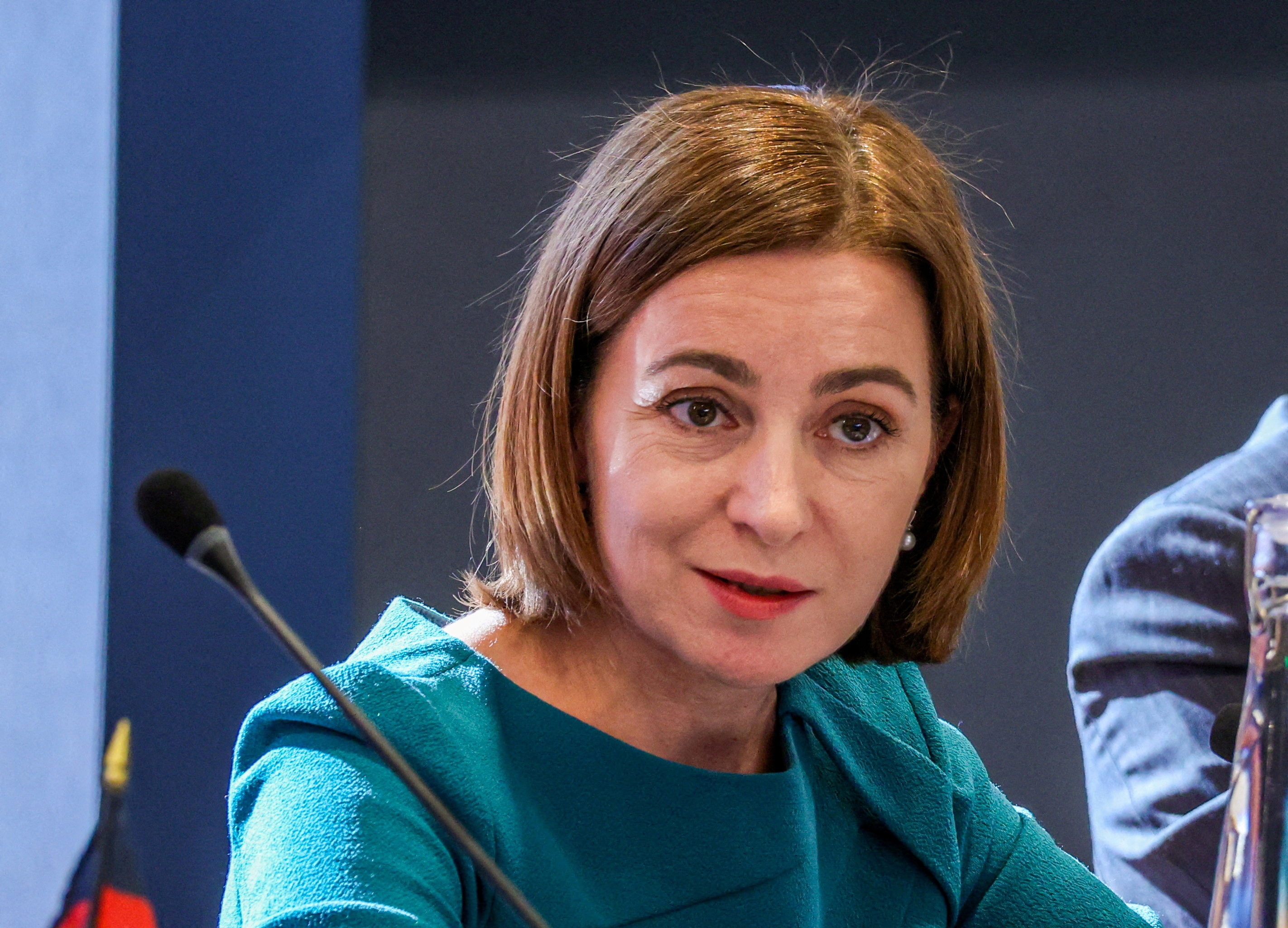 FILE PHOTO: Moldovan President Maia Sandu speaks at the USAID "Democracy Delivers" event at the Ford Foundation Center for Social Justice, in New York City