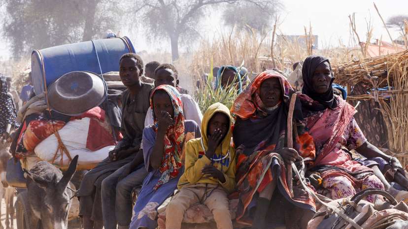 FILE PHOTO: People displaced by RSF attacks on Zamzam camp shelter in Tawila
