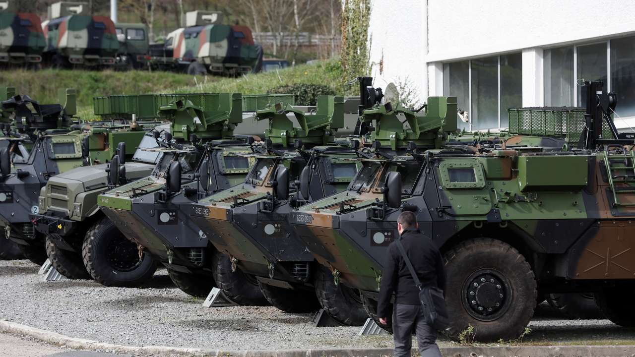 Production line at the Arquus military vehicle production plant in Limoges