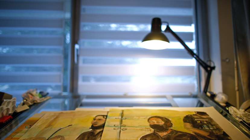 French court artist Elisabeth de Pourquery documents Paris' November 2015 attacks trial, with watercolour strokes