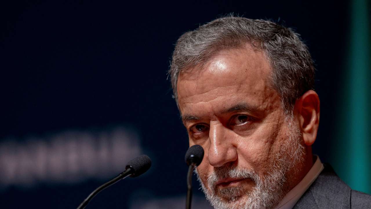 FILE PHOTO: Iranian Foreign Minister Abbas Araqhchi talks during a press conference in Istanbul