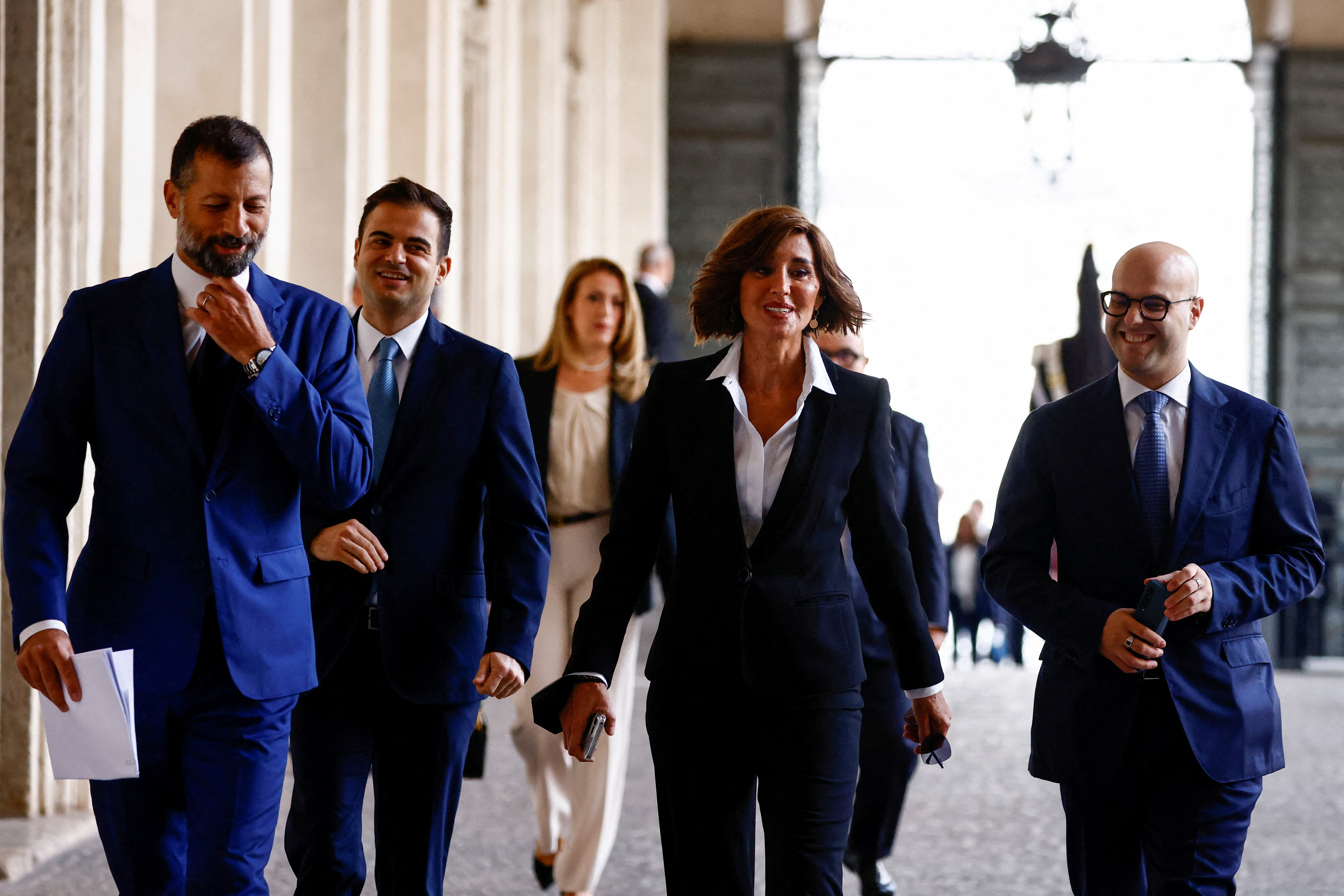 FILE PHOTO: Minister of University and Research Anna Maria Bernini attends a swearing-in ceremony at the Quirinale Palace, in Rome