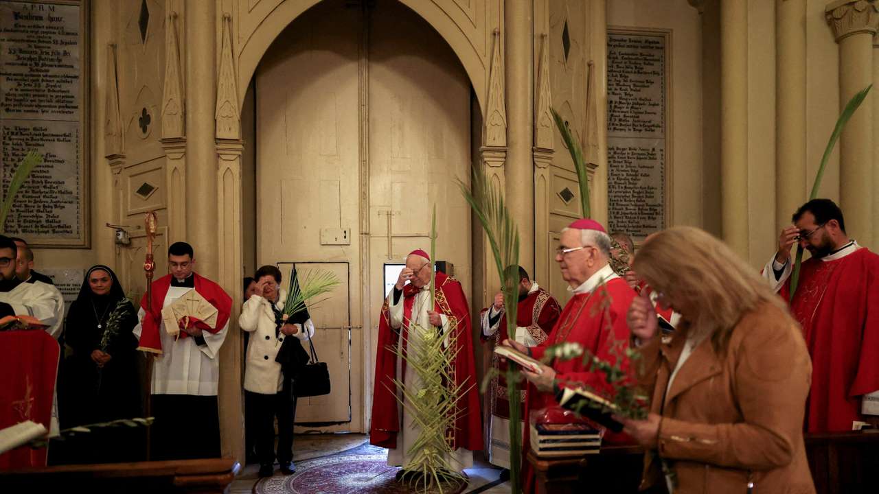 Cancellation of the traditional Palm Sunday procession from the Mount of Olives to Jerusalem, amid restrictions on gathering in large groups and the U.S.-Israel conflict with Iran