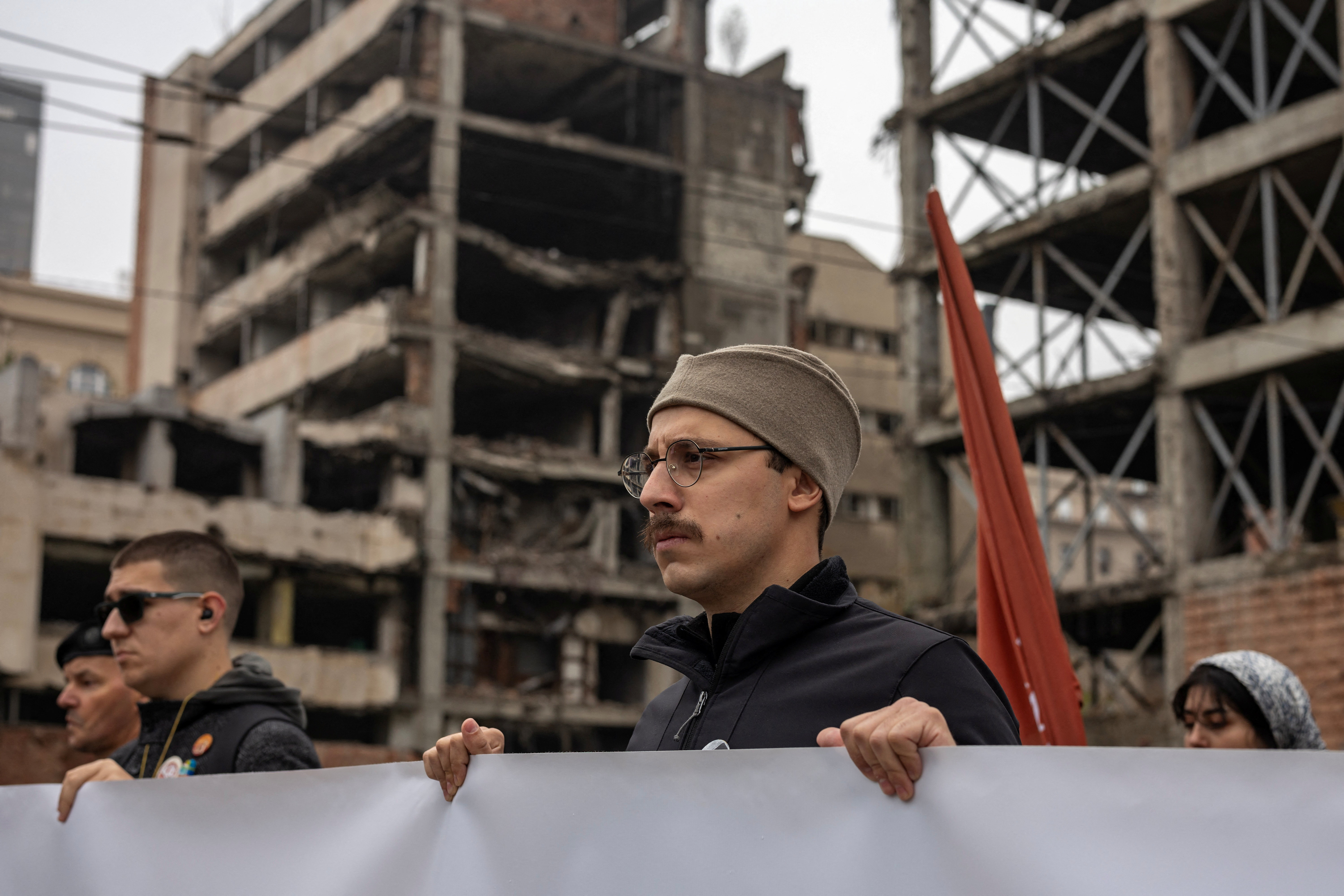 Thousands in Serbia protest law to speed Kushner development of old army compound in Belgrade