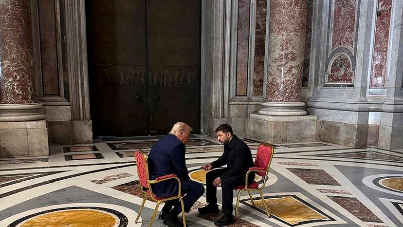 Ukraine's President Zelenskiy meeting U.S. President Trump in Rome