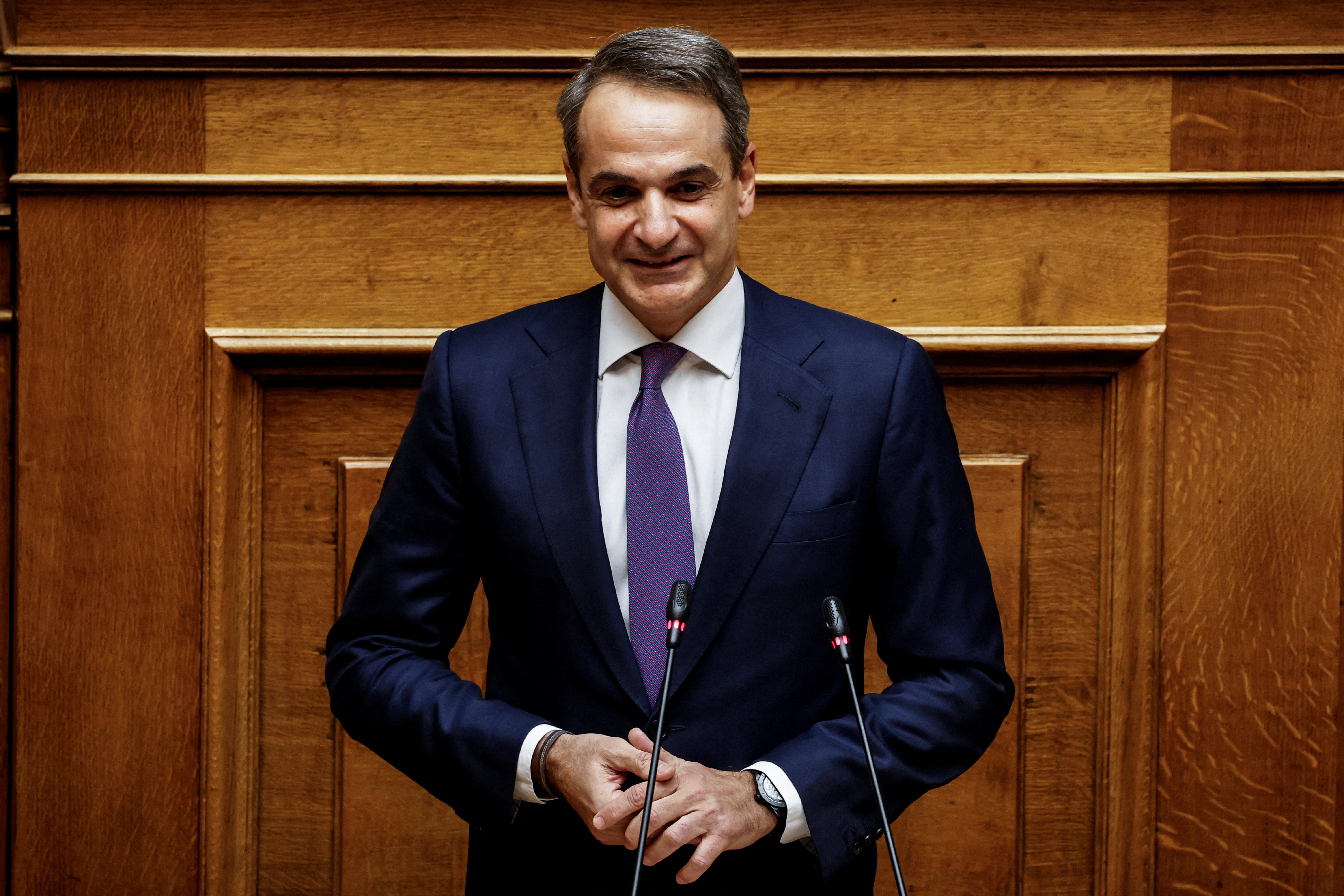 FILE PHOTO: Greek parliament debate ahead of vote on 2024 budget