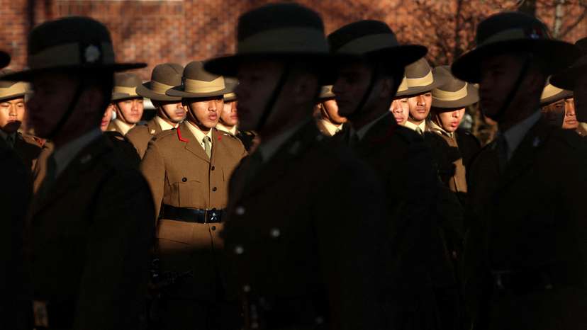 FILE PHOTO: Soldiers from the Brigade of Gurkhas march on the Parade Ground during a passing out ceremony at Catterick Garrison near Richmond