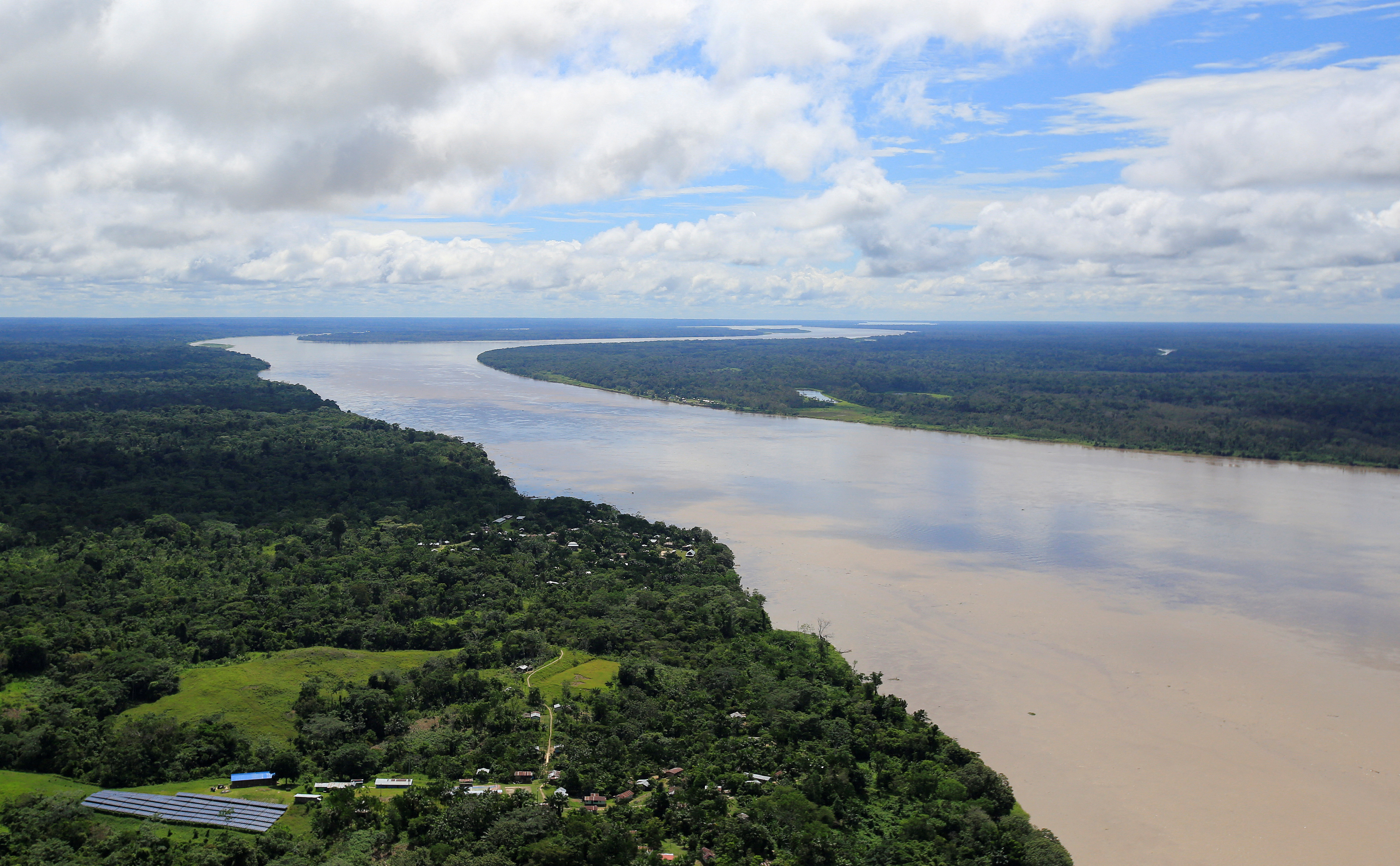 FILE PHOTO: An aerial view of the Amazon river, in Amazonas, Colombia