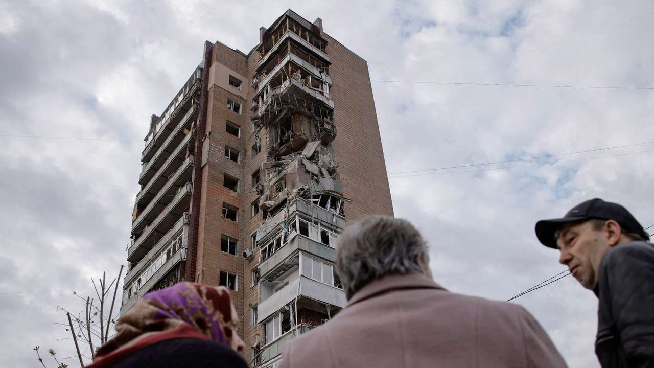 Aftermath of a Russian drone strike in Kharkiv