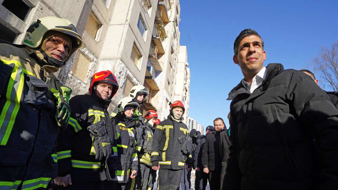 British Prime Minister Rishi Sunak visits Ukraine