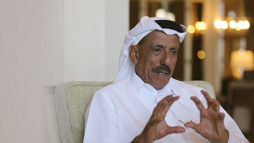 FILE PHOTO: Khalaf Ahmed Al Habtoor, Chairman of the Al Habtoor Group, gestures during an interview with Reuters in Dubai