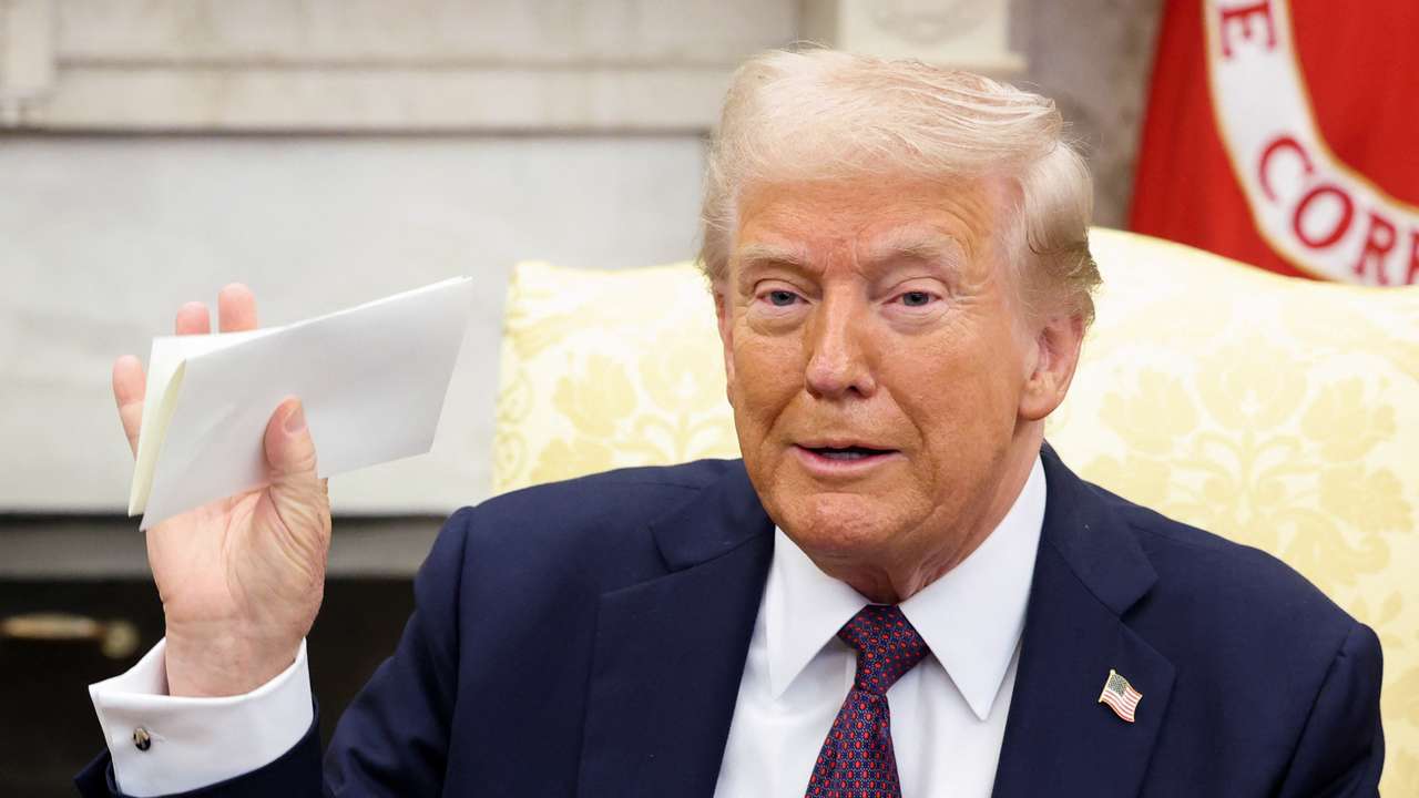 FILE PHOTO: U.S. President Donald Trump meets British Prime Minister Keir Starmer, in Washington, D.C.