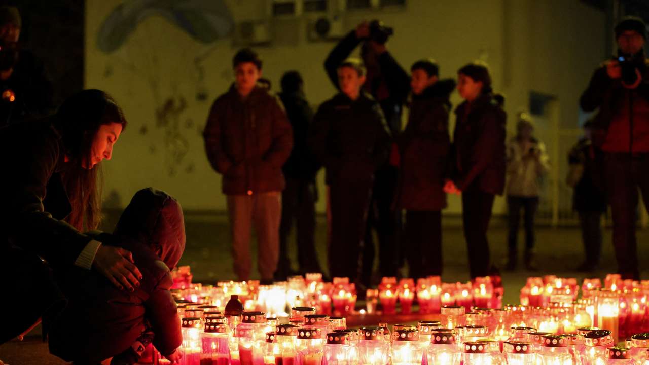 Aftermath of a knife attack in a primary school, in Zagreb