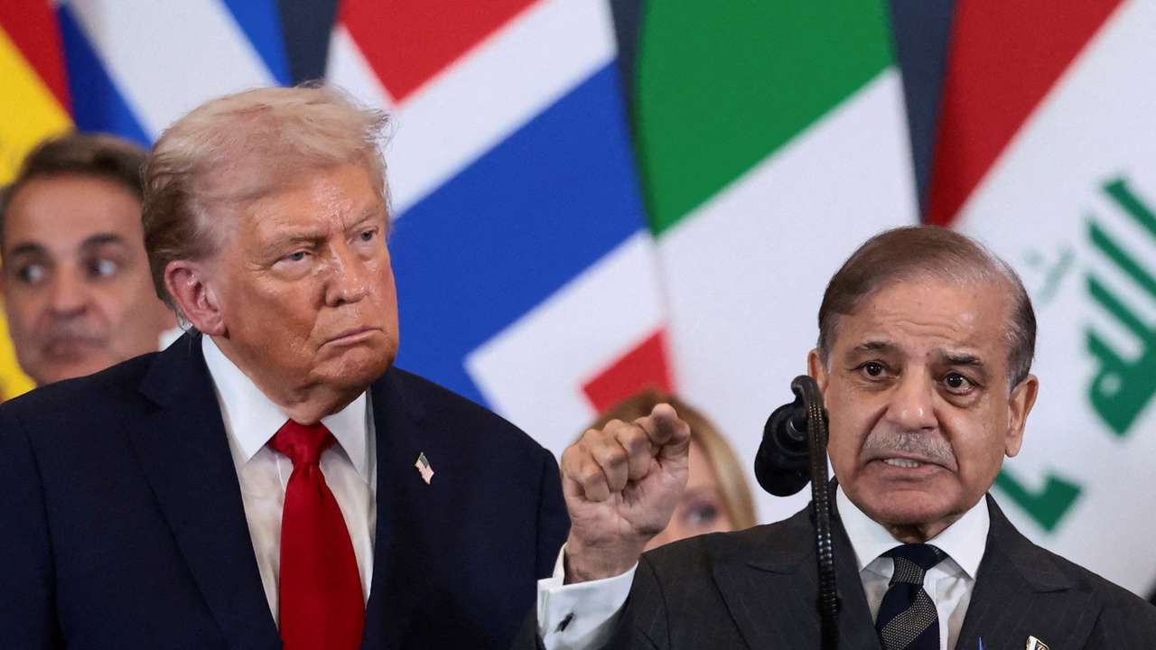 FILE PHOTO: U.S. President Trump participates in the official signing of the first phase of the Gaza ceasefire agreement, in Sharm El-Sheikh