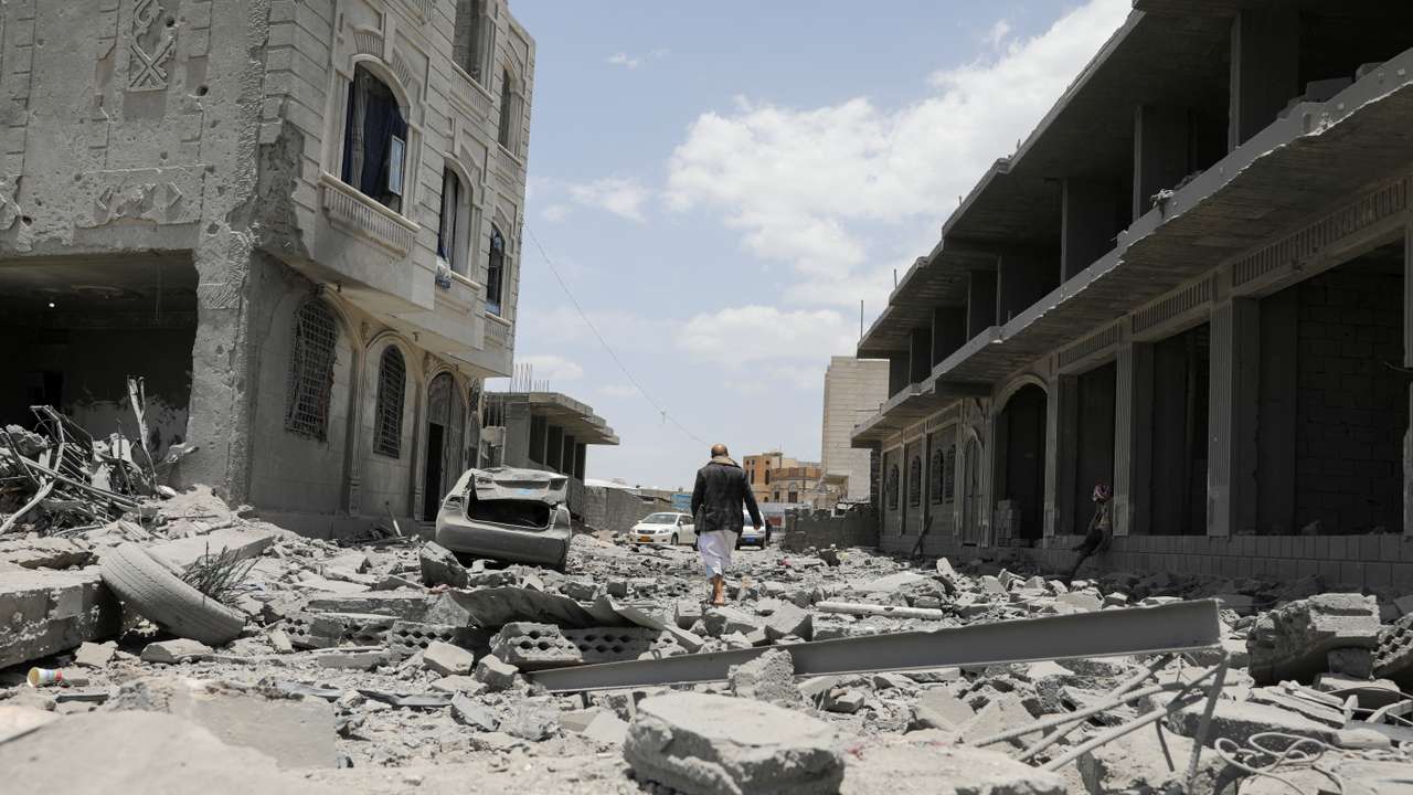 Aftermath of U.S. air strikes in Sanaa