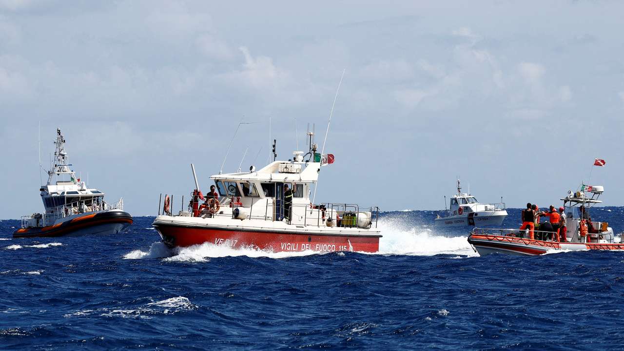 Rescue operations continue after a luxury yacht sank off Sicily