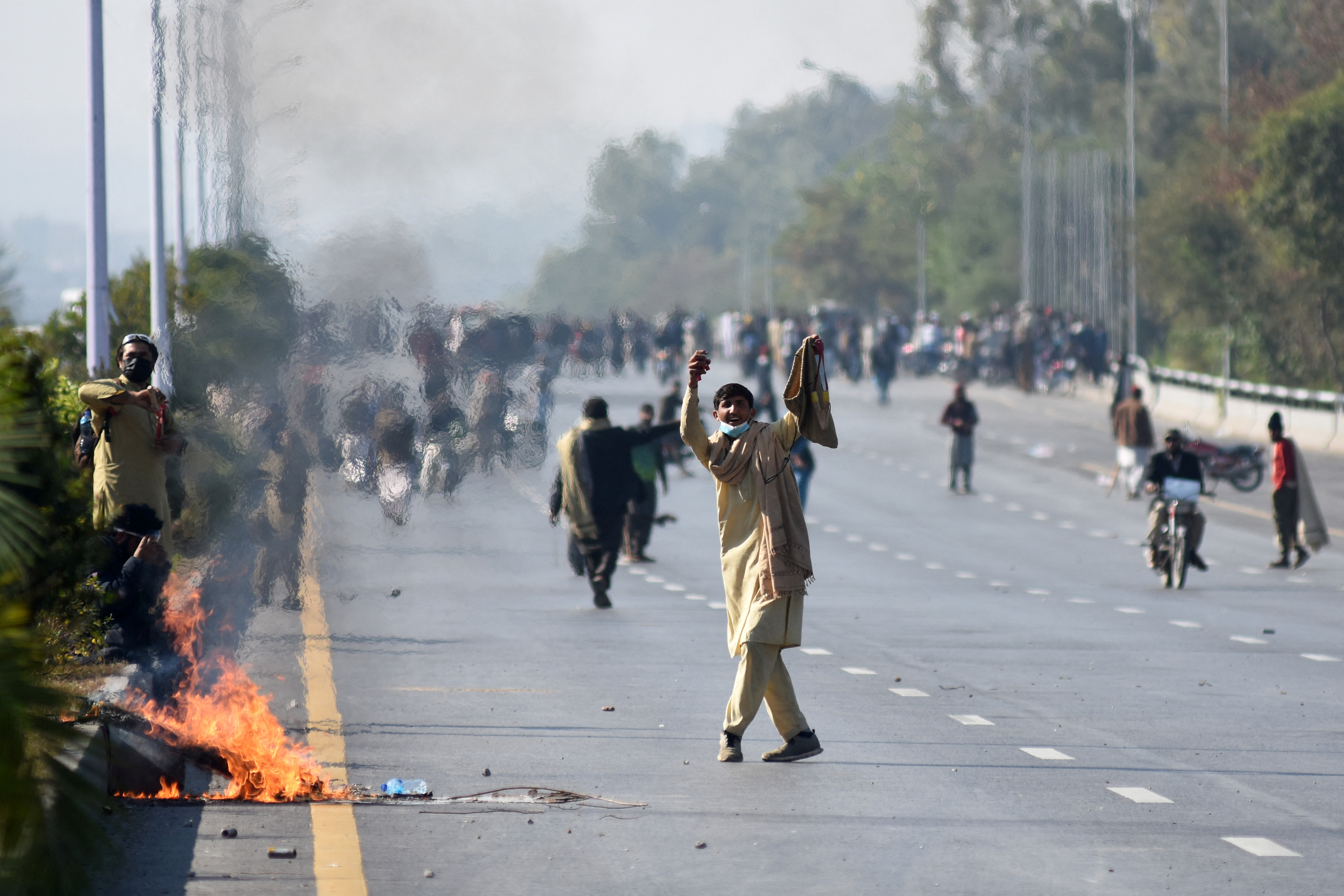 Supporters of the former Pakistani Prime Minister Imran Khan's party, Pakistan Tehreek-e-Insaf, protest in Islamabad