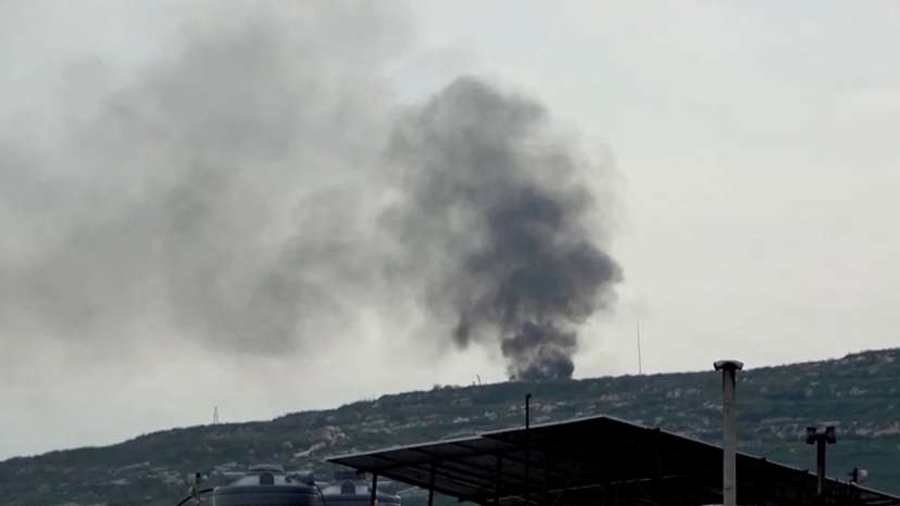 FILE PHOTO: Smoke rises from a site believed to have been hit by an Israeli strike, in southern Lebanon