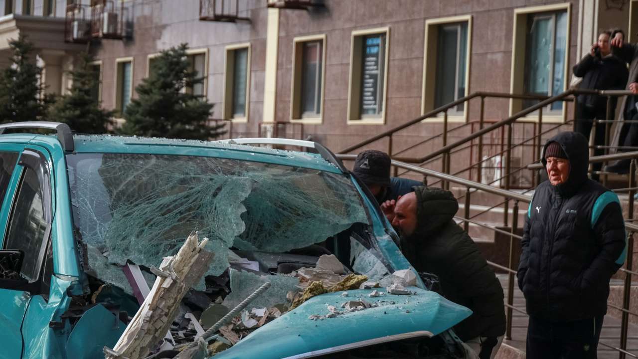 Aftermath of a Russian drone attack in Odesa