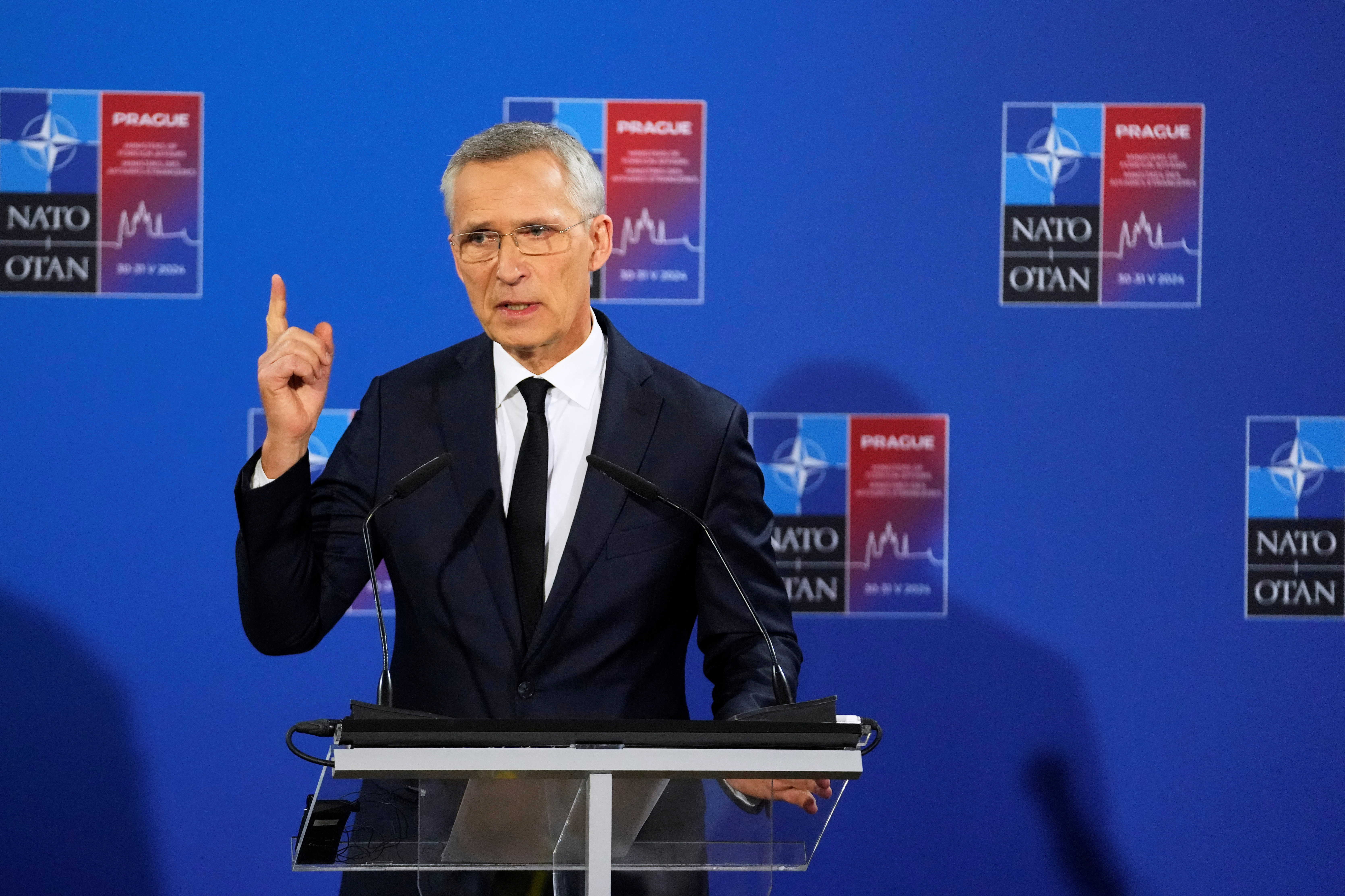 Meeting of NATO foreign ministers at the Czernin Palace in Prague