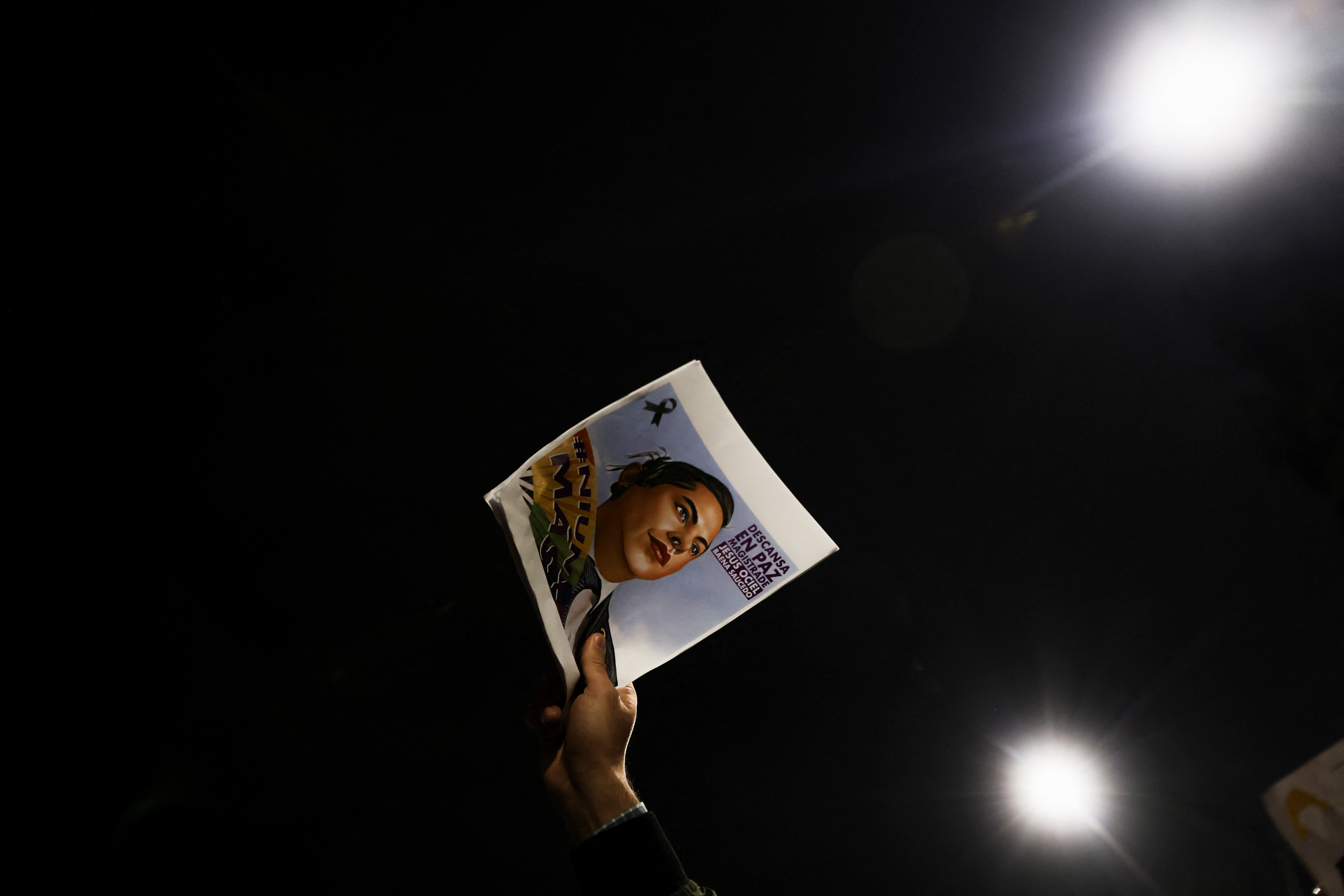 Protest in memory of Ociel Baena, Mexico's first openly non-binary magistrate in Mexico City