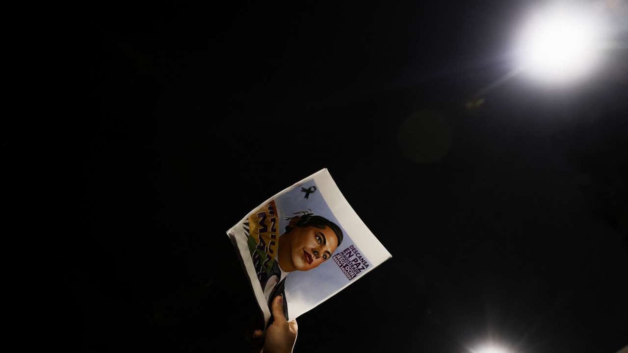 Protest in memory of Ociel Baena, Mexico's first openly non-binary magistrate in Mexico City