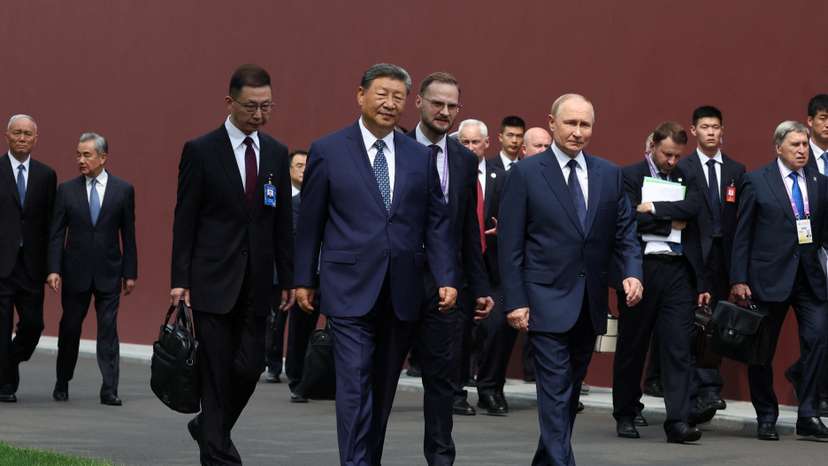 Russian President Vladimir Putin meets with Chinese President Xi Jinping in Beijing