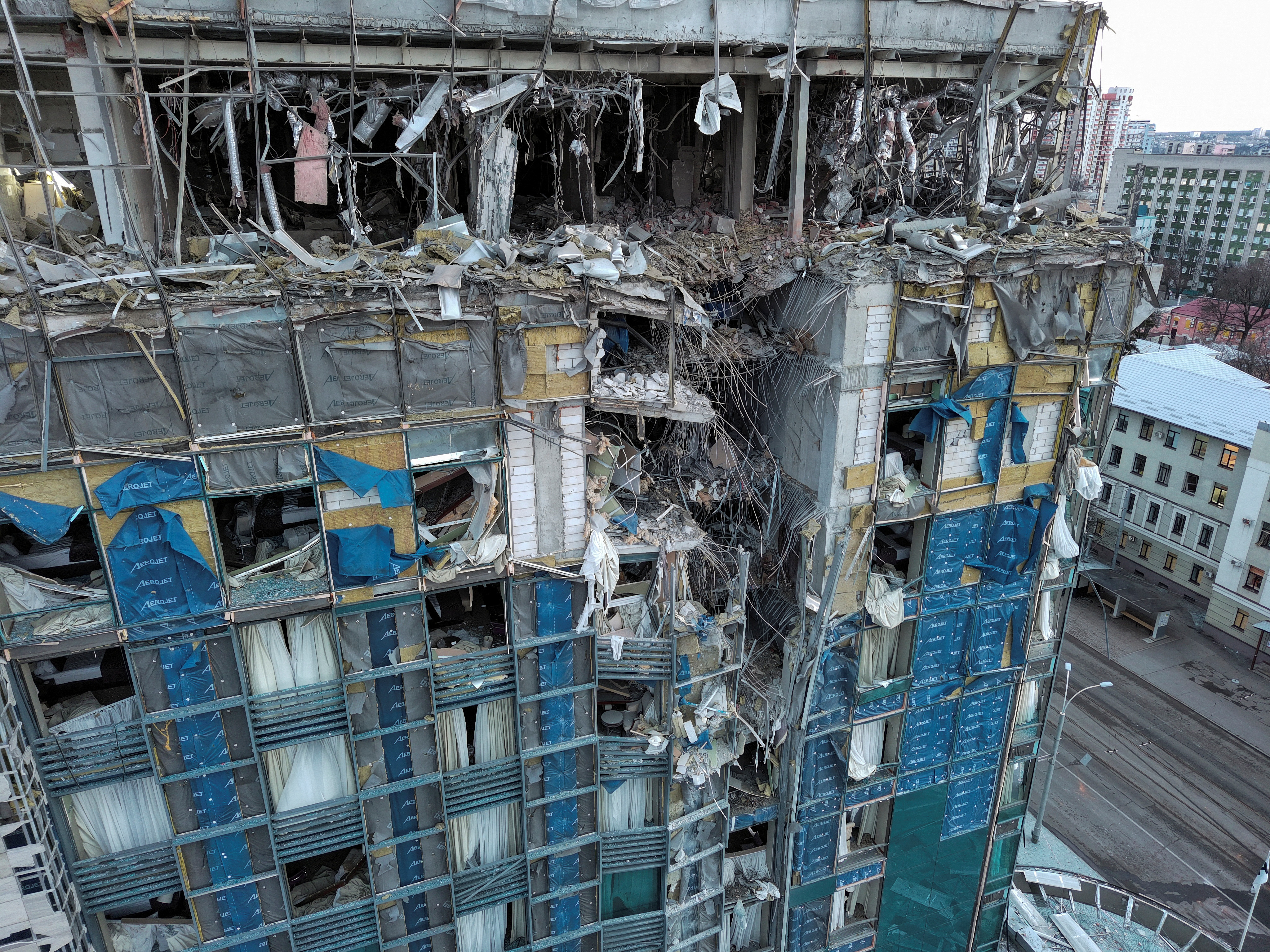 Aftermath of a Russian missile attack in Kharkiv