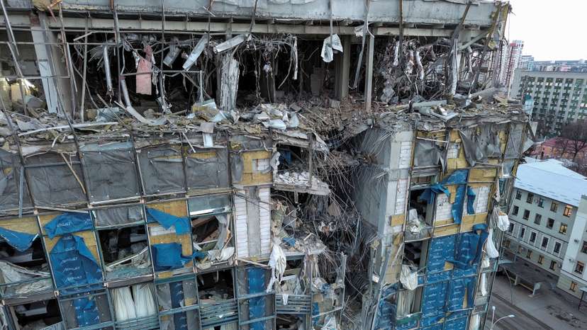 Aftermath of a Russian missile attack in Kharkiv