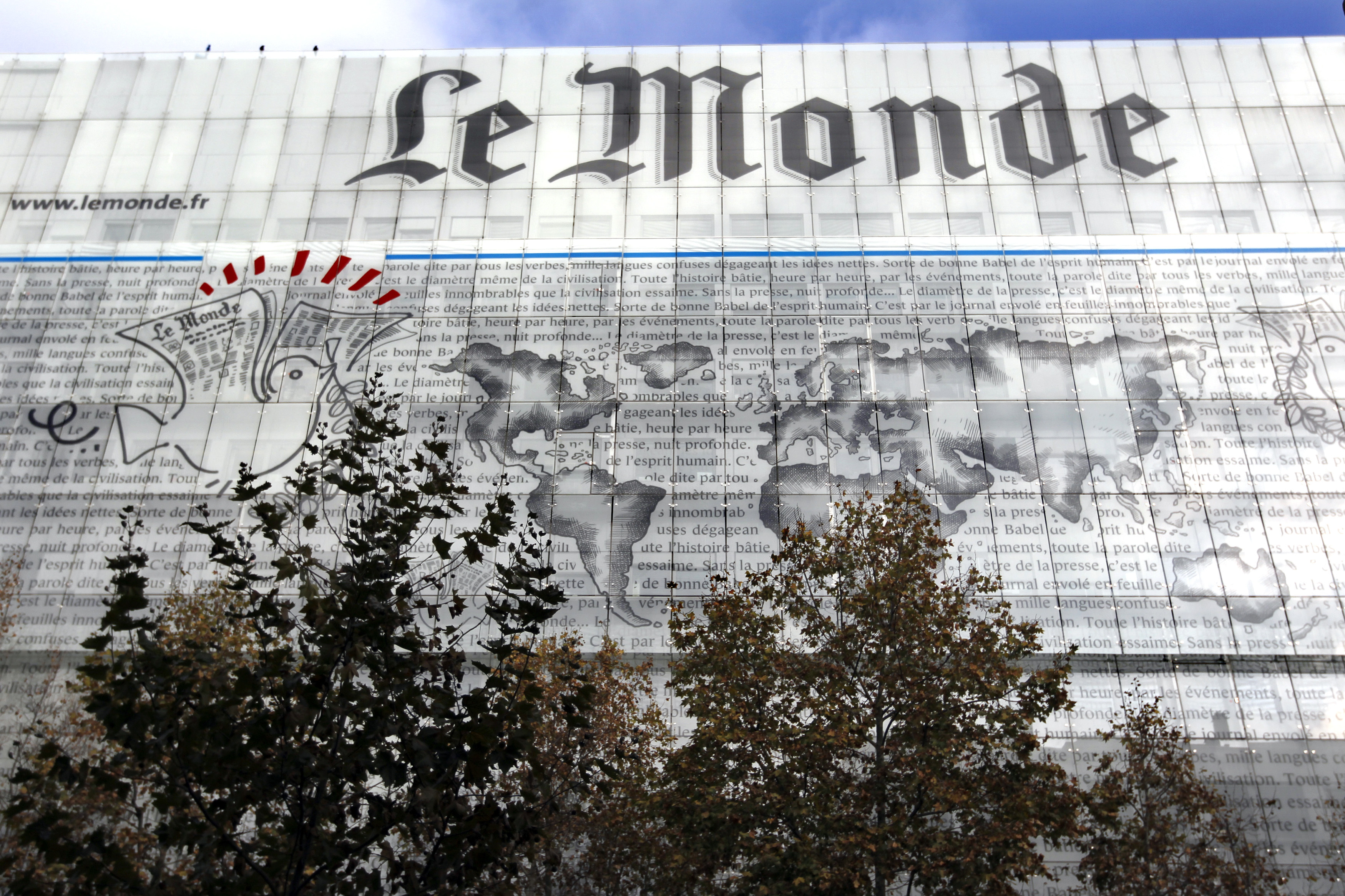 General view of the offices of French daily Le Monde in Paris