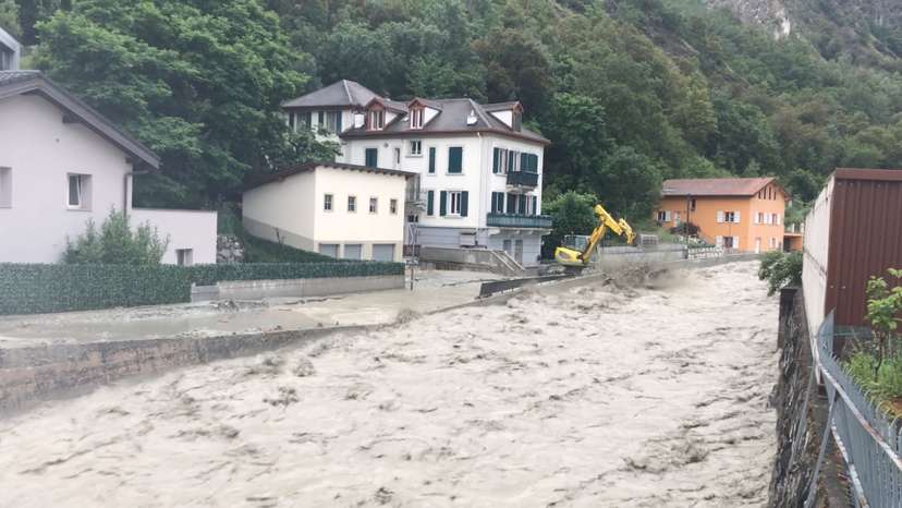 A view of a flood in Chippis