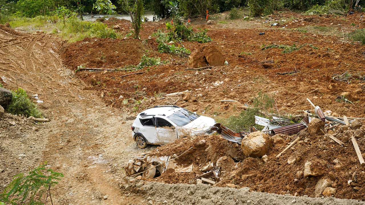 Landslide due to heavy rains in northwest Colombia