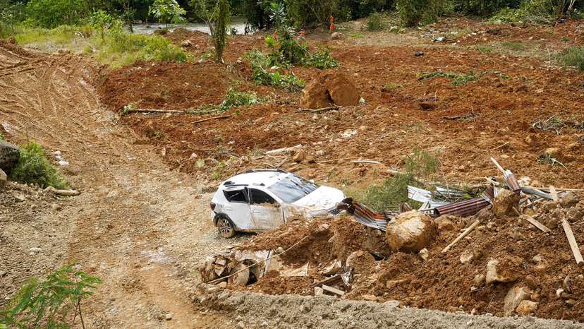 Landslide due to heavy rains in northwest Colombia
