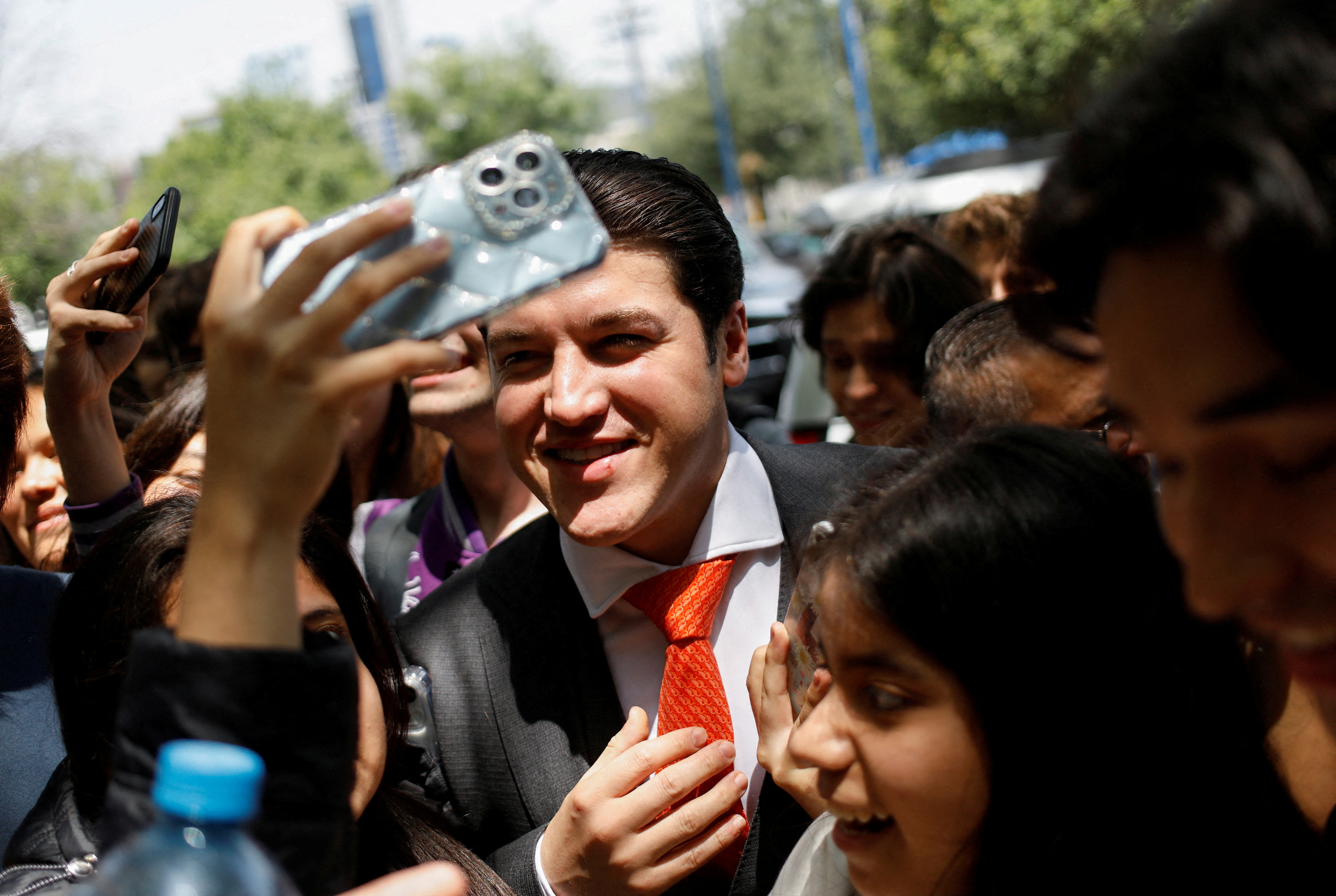FILE PHOTO: Governor of Nuevo Leon Samuel Garcia during an event, in Monterrey