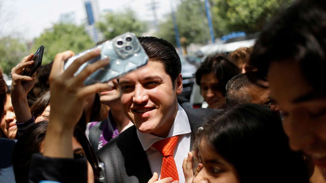 FILE PHOTO: Governor of Nuevo Leon Samuel Garcia during an event, in Monterrey