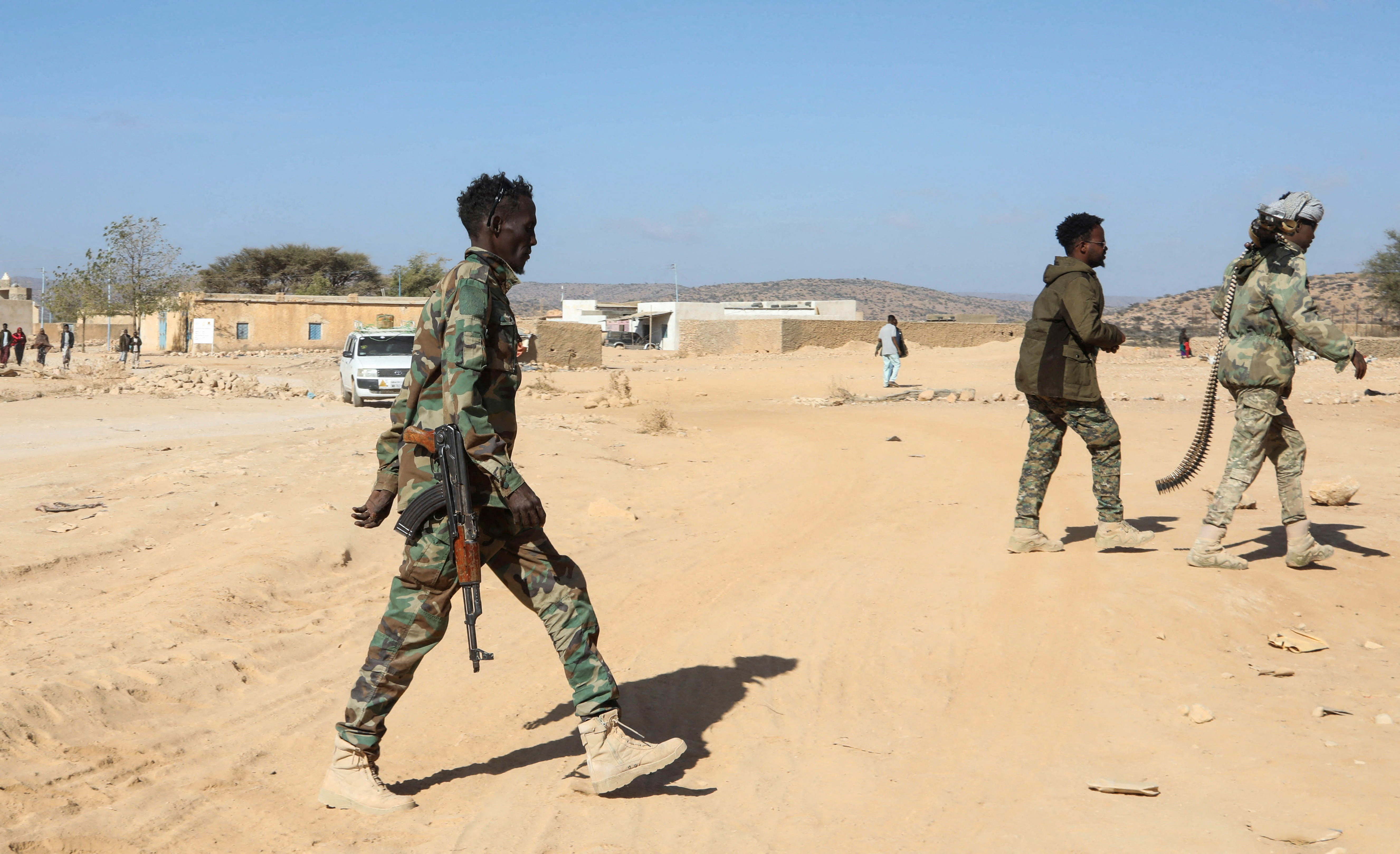 FILE PHOTO: Puntland Security Forces patrol in Balidhidin village in Bari Region