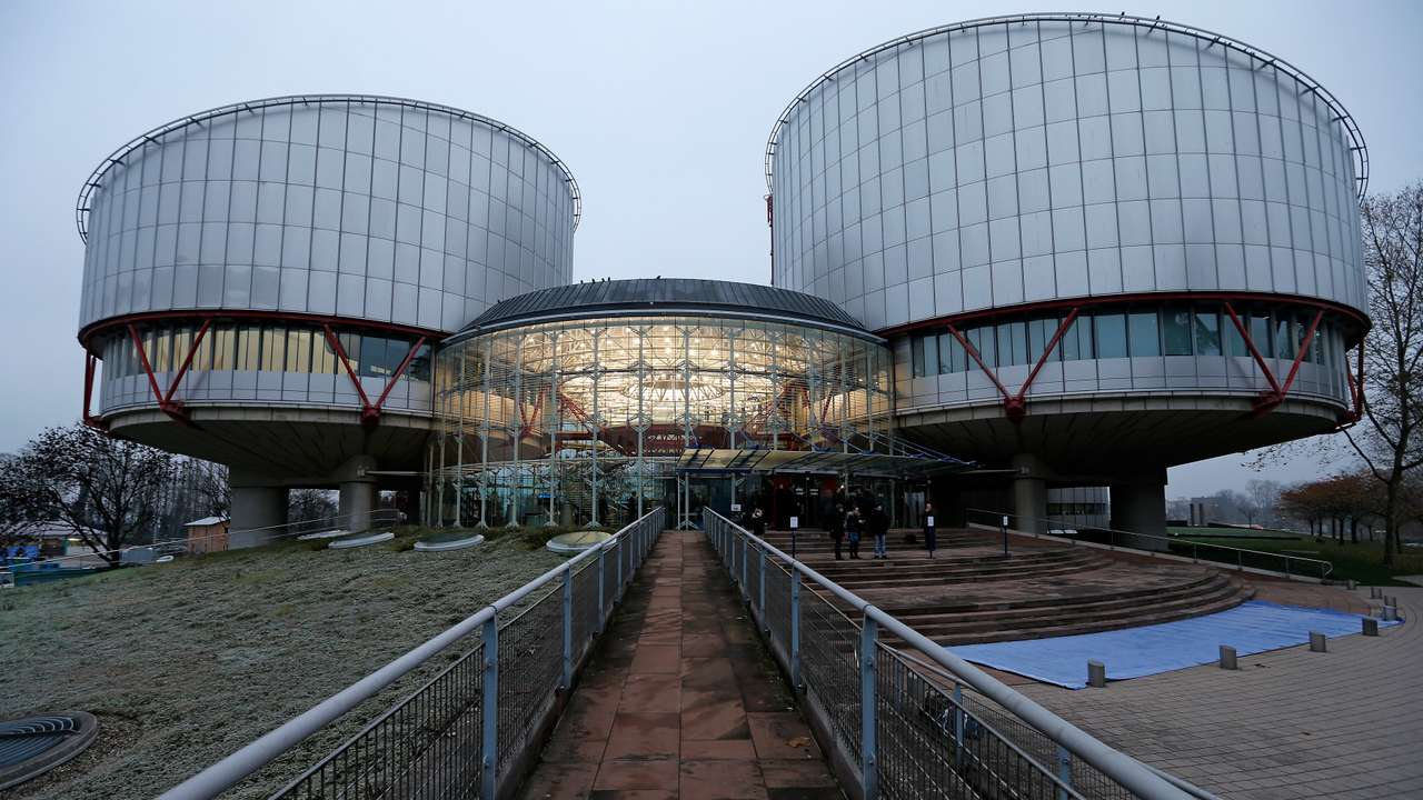 General view of the European Court of Human Rights building in Strasbourg