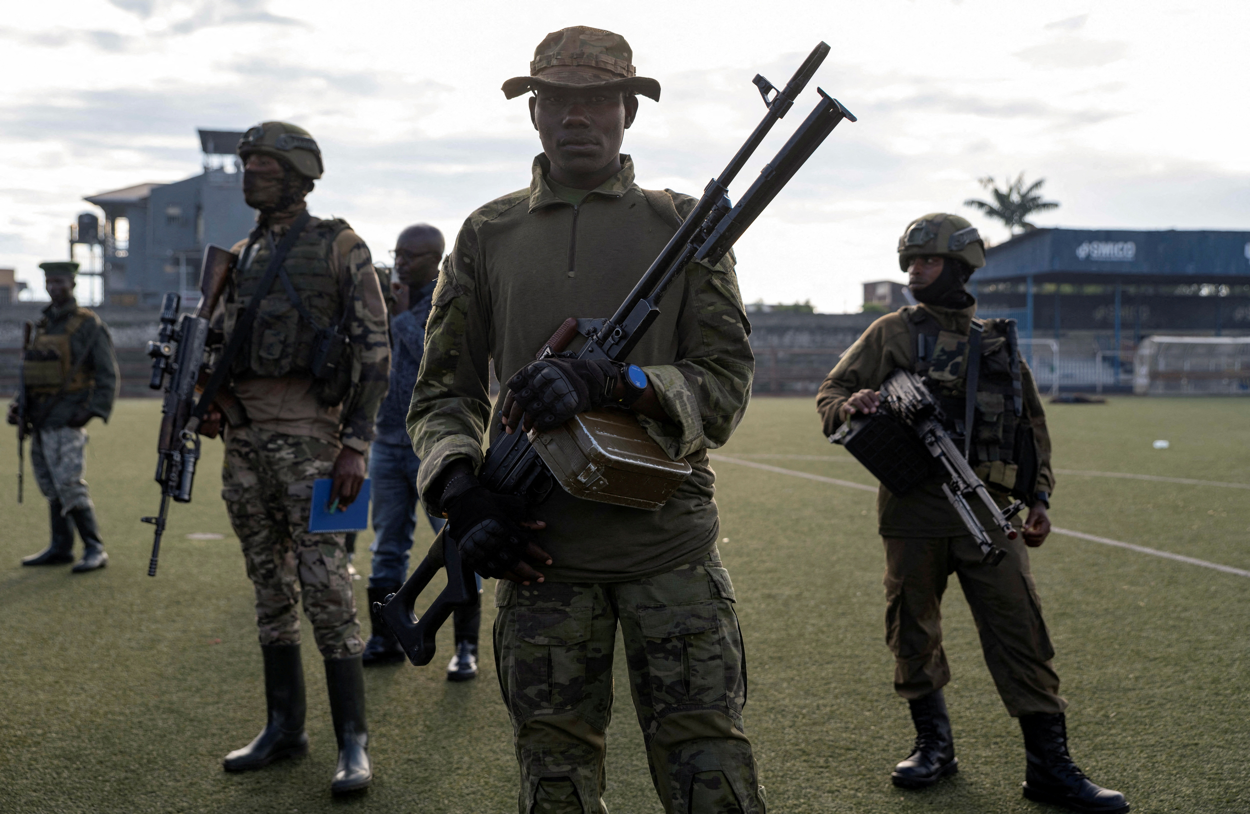 FILE PHOTO: M23 rebels secure captured Armed Forces of the Democratic Republic of the Congo and Wazalendo troops in Goma