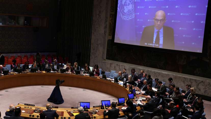 Volker Turk briefs first meeting of the United Nations Security Council of 2025 in New York