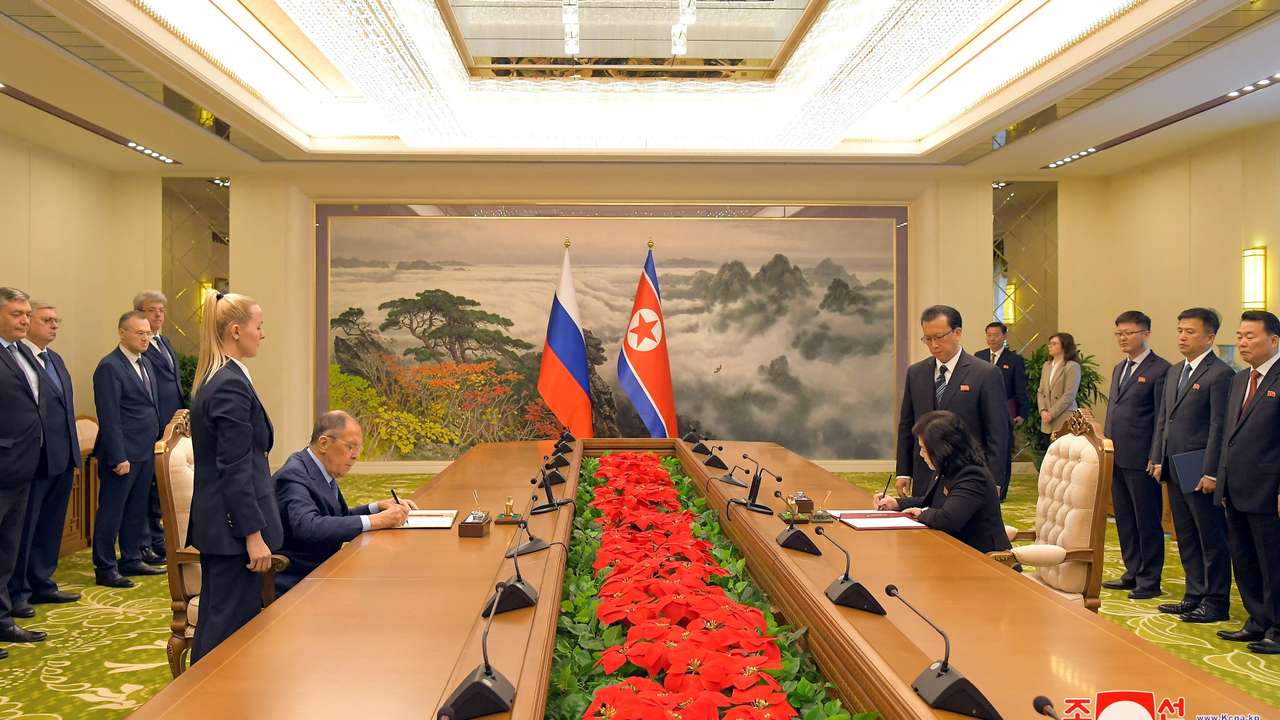 FILE PHOTO: North Korean Foreign Minister Choe Son Hui meets with Russian Foreign Minister Sergei Lavrov in Pyongyang